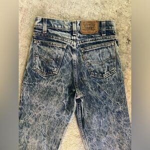 Vintage Levi’s acid wash jeans high rise orange label straight leg
